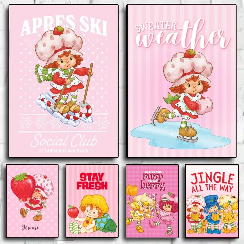 Animation S-Strawberry Shortcake Poster Modern  Wall Art Aesthetic Minimalist Bedroom Decor Cafe Home Gift
