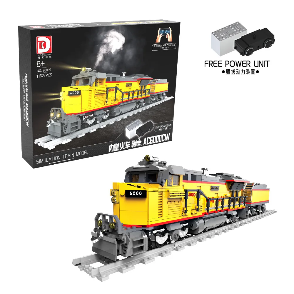 

Creative Technology Steam Train Transportation Model AC6000 Power Train with Power module Railway Building Blocks Toys Gifts