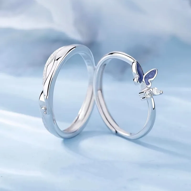 

Кольцо для пары с бабочкой в Шанхае, мужское и женское модное Мори, универсальное, индивидуальное, темпераментное, изысканное, открытое кольцо