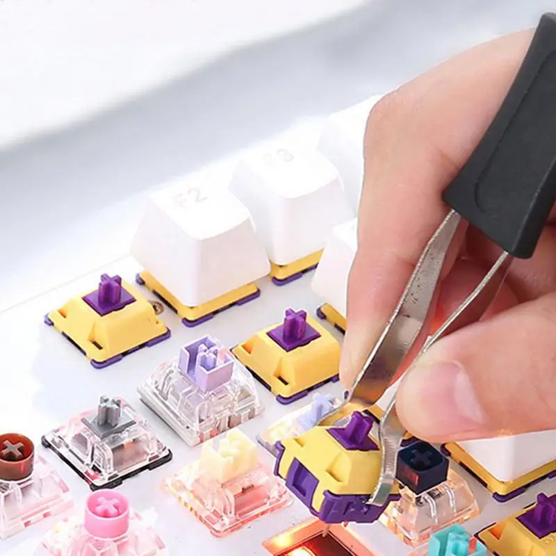 2 In 1 Universal Keycap Puller Swi tch Puller Mechanical Keyboard Removal Replacement Dust Cleaner Aid Keycap Unloading Puller