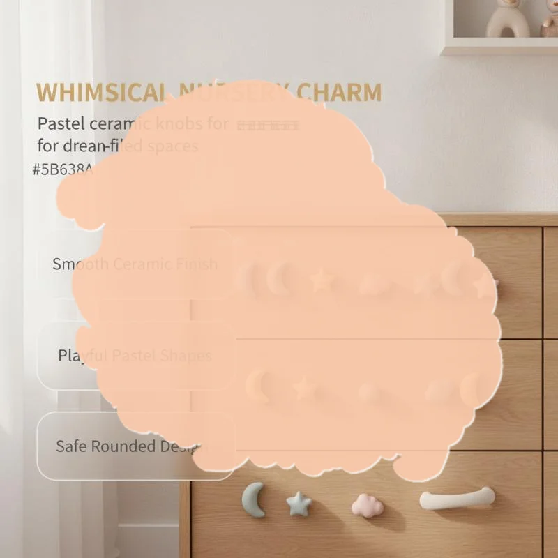 Cute Ceramic Drawer Knobs Colorful Non-Slip Cabinet Pull Handles for Kitchen Cupboard Dresser Furniture Home Decoration