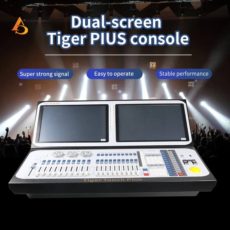 4-10pcs/CPU i5/i7 Tiger Touch Plus Console Dmx512 Dual Screen Stage Lighting Console Tiger Plus Lighting Dmx DJ Console