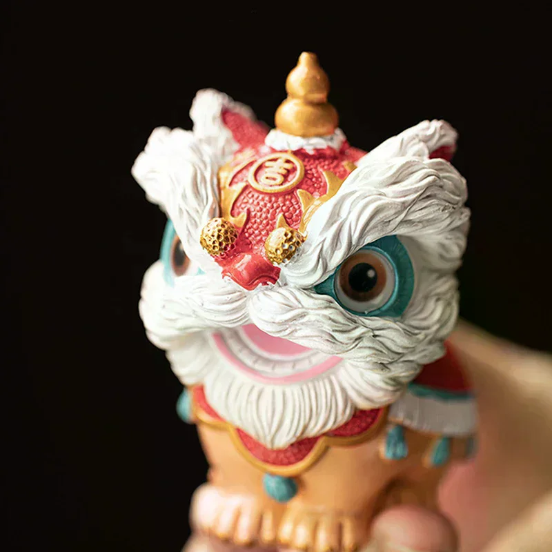 Color-changing Tea Pet, Lion Dance, Auspicious Tea Table Decoration, Lion Dance, New Chinese Style Home Tea Pet, Lucky Doll
