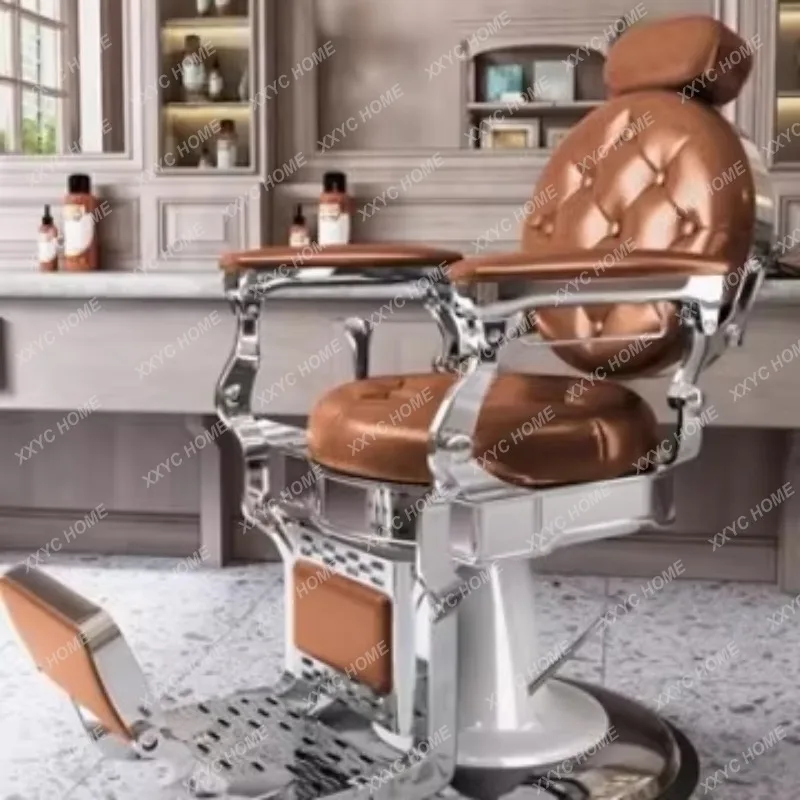 ML Retro haircut beauty chair reclined down, permed and scalp shaved