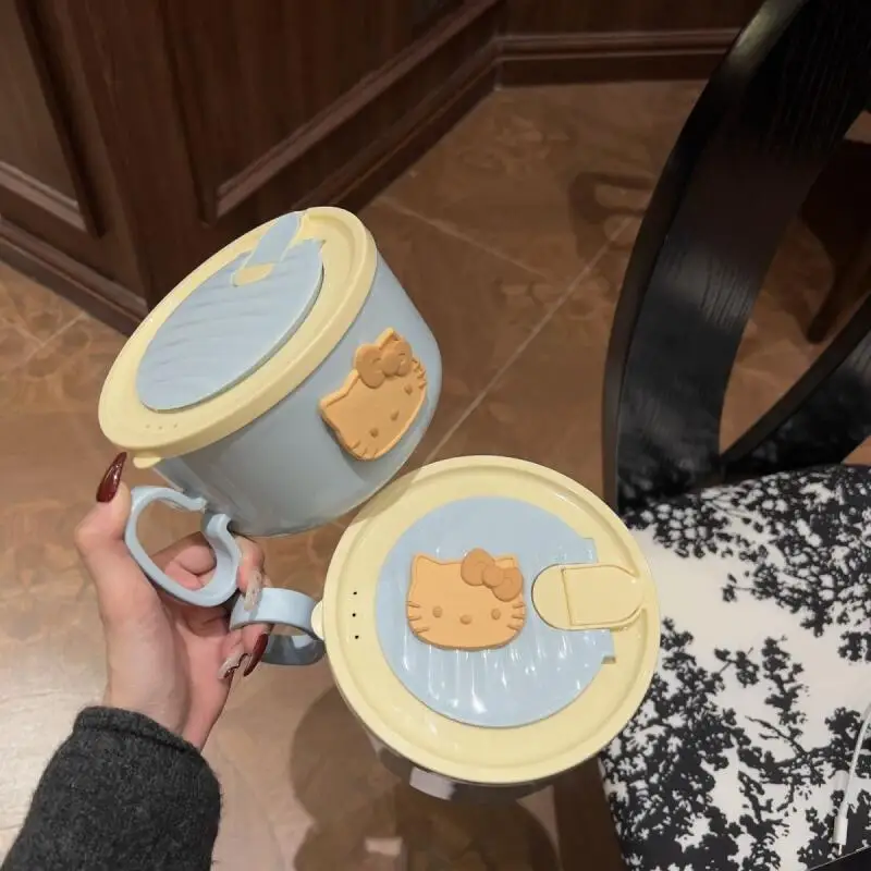 مرحبا كيتي السلطانية لطيف مكافحة تحرق نمط جديد وعاء المعكرونة الفورية موضة يده الساخن بيع Kawaii سعة كبيرة Ins الطلاب #2