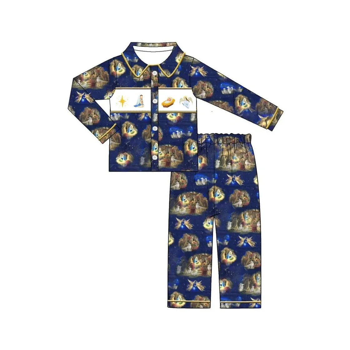 

Wholesale Children Christmas Clothing Long Sleeve Christmas Nativity-Pjs Outfits Boy Girl Pajamas Set Kid Pyjamas