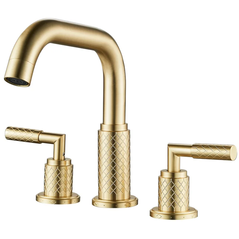 Widespread Lavatory Faucet Bathroom Hot Cold Basin Faucet Antique Total Brass 8 Inch Sink Mixer Three Holes Water Faucet