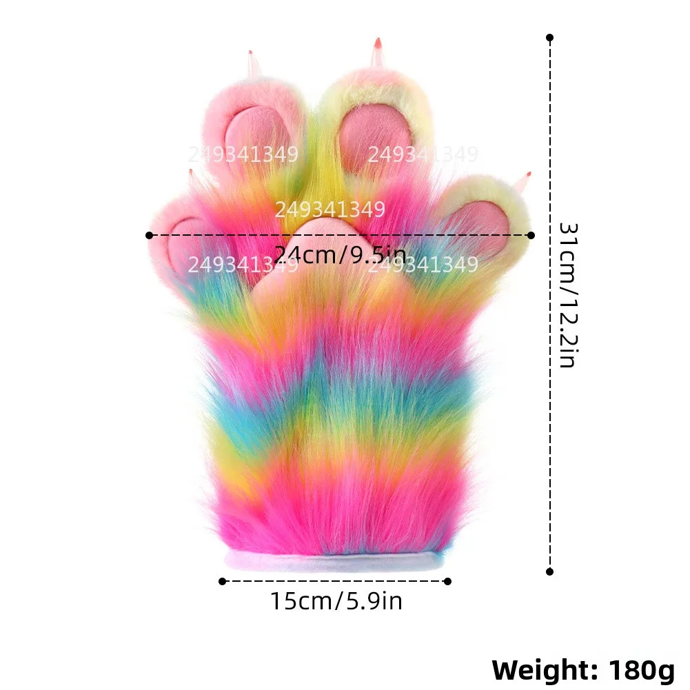 Animal Plush Claws Nails Gloves Cosplay Props Anime Con Stage Costumes Accessories For Woman Party Performance Dress Up Gloves