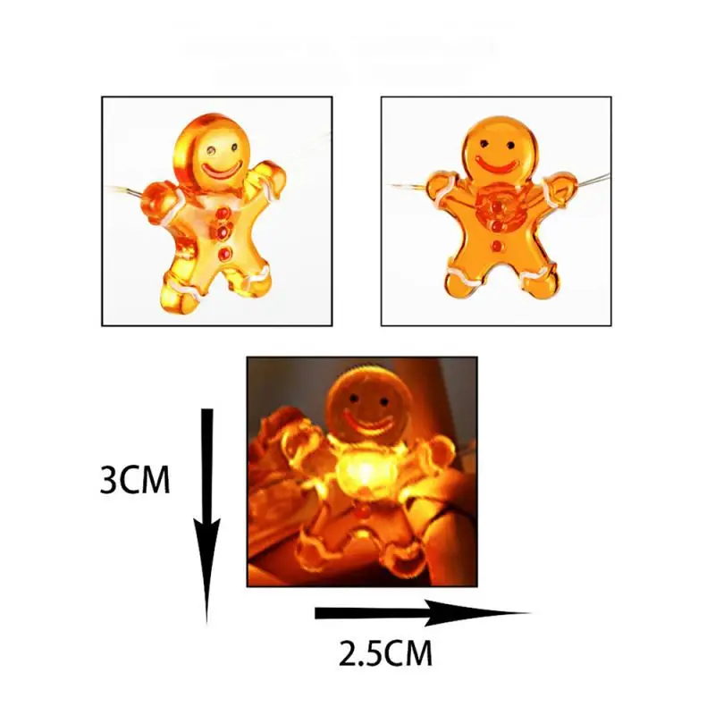 New Christmas Decoration Lights String Gingerbread Man Santa Claus Light String Christmas New Year Atmosphere Festive Supplies