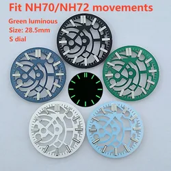 NH70 dial 28.5mm S dial Custom logo watch dial luminous suitable for NH70 movement watch accessories repair tools