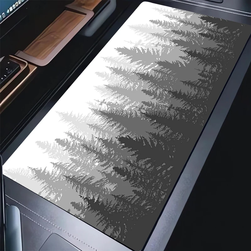 

Mouse Pad Laptop Black And White Forest Trees Keyboard Pad PC Gaming Accessories Desk Mouse Mat Anime Rubber Mousepad Best Gift