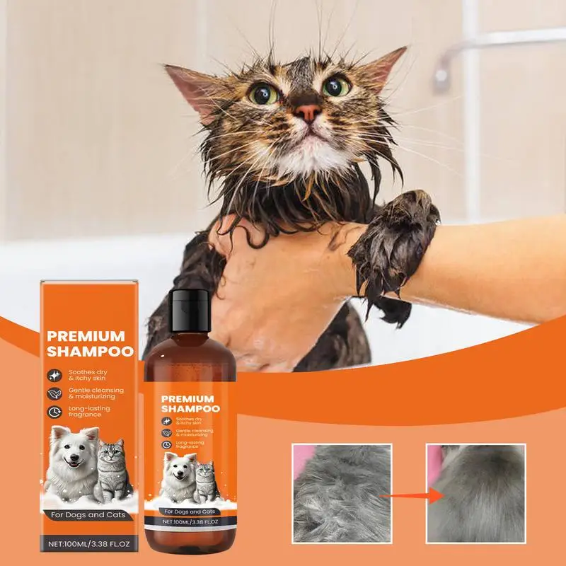 Hair Cleanser Shampoo For Cat 100ml Pet Kitten Puppy Shampoo For Hair Cleansing Gentle Nourishing Reduce Dog Shedding Solution