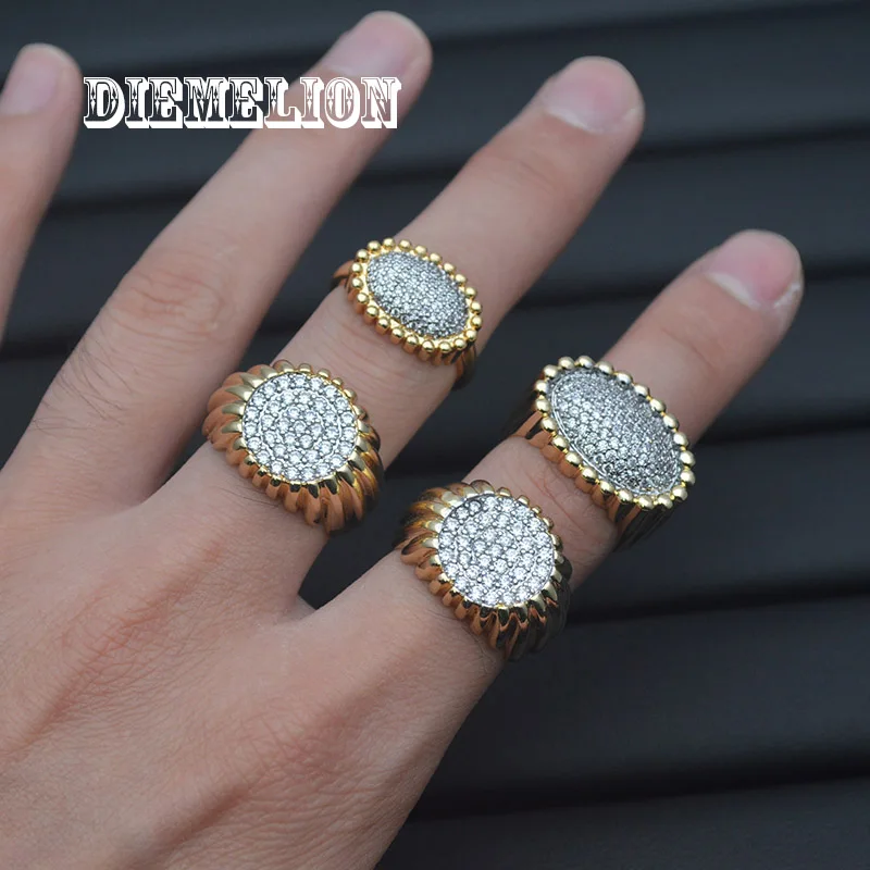 الفاخرة AAA مكعب زركونيا تمهيد الإعداد البيضاوي الشكل المفتوحة خواتم للنساء نغمتين تصميم بسيط أنيق مجوهرات نسائية #6