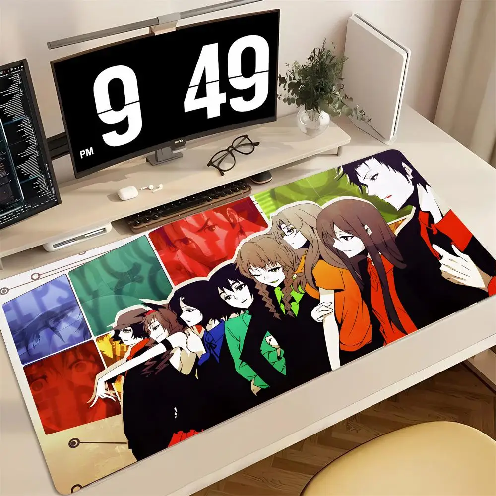 

Коврик для мыши в стиле аниме Steins Gate, большой игровой коврик для мыши с защитой от скольжения, утолщенный коврик для компьютерной клавиатуры, настольный коврик
