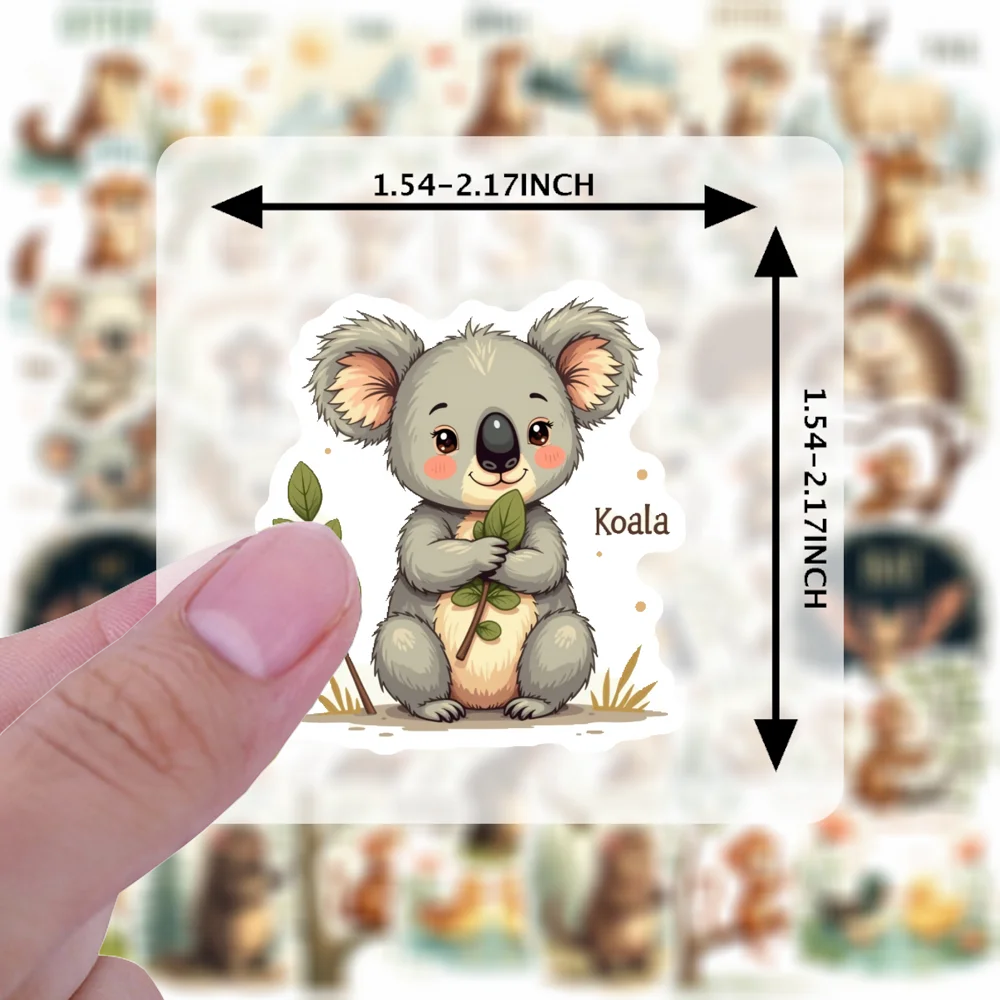 50pcs Hedgehog Monkey Climbing Tree Stickers Cute Cartoon Stationery Stickers Teacher Reward Stickers Students School Supplies