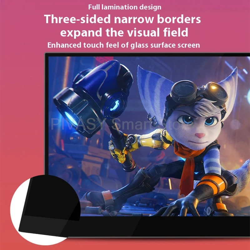 จอภาพพกพาขนาด 15.6 นิ้ว ความละเอียด 1080P HD รองรับระบบสัมผัส สำหรับ PS5 Switch PC จอรอง IPS Panel อัตรารีเฟรช 60Hz เวลาตอบสนอง 6ms
