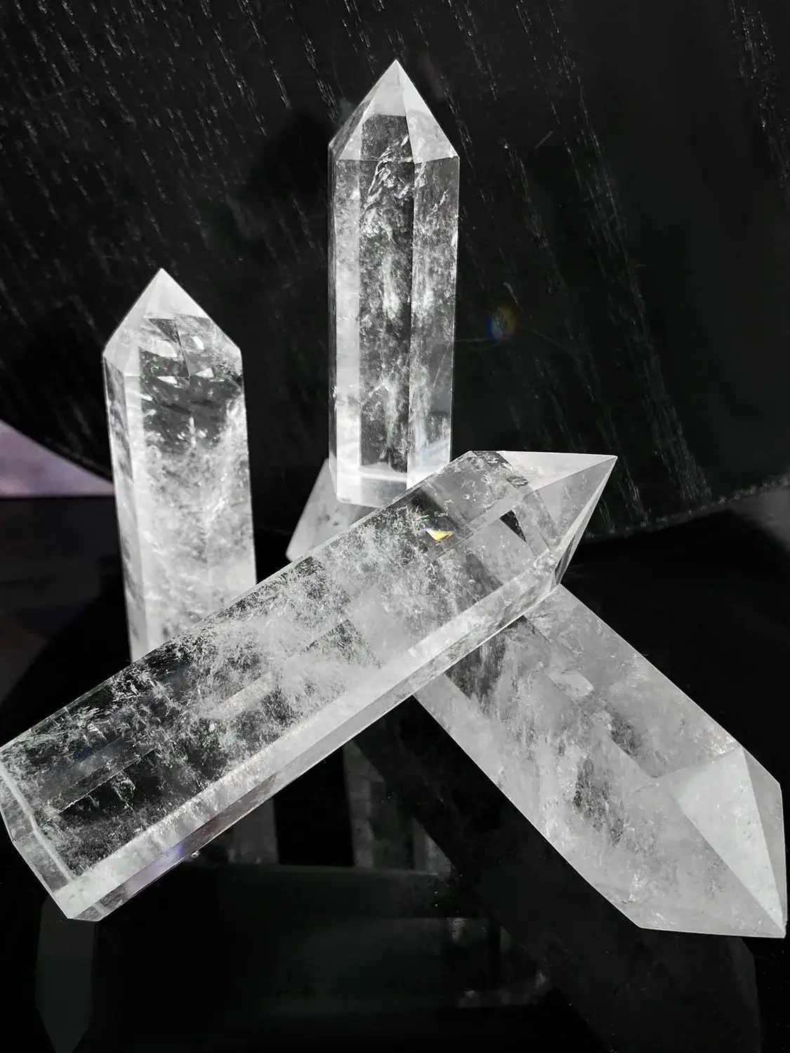 天然石クリスタルクリアクォーツ癒し石,六角形,プリズム,ビスクワンド,透明度,クォーツポイント,家の装飾