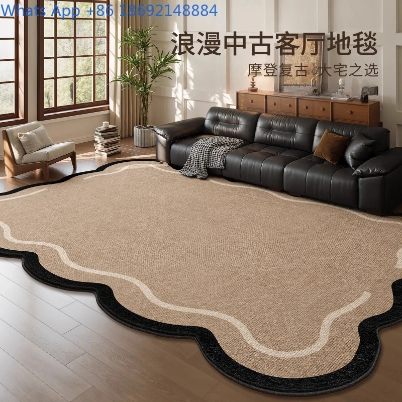 

Vintage Style Carpet for Living Room, New Thickened Retro Irregular Shape Bedroom Sofa Mat, Waterproof and Washable