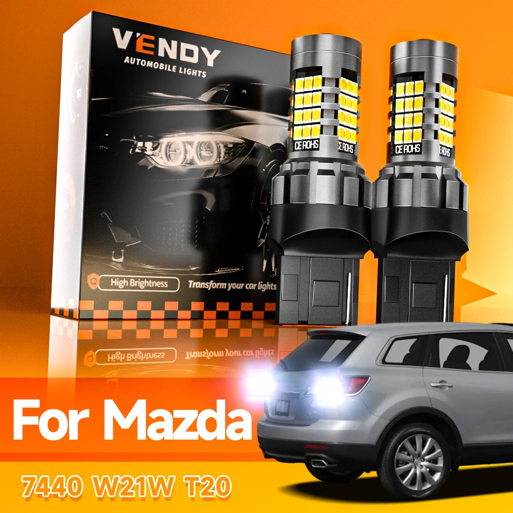 2pcs LED Reverse Light Blub Backup Lamp W21W 7440 T20 Canbus No Error For Mazda 6 GJ GL 5 3 RX-8 MX-5 Miata CX-7 CX-9