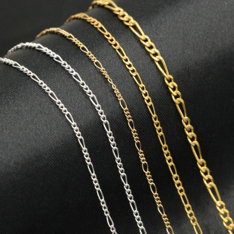 14K Vergoldete Figaro-Kette 1,5MM Minimalistischer Goldschmuck DIY-Kette für Anhänger Unisex – Detail 9