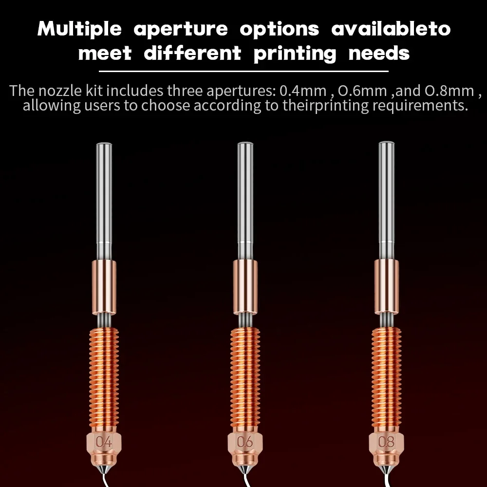 

Для сопла K1C 0,4/0,6/0,8 мм, многофункциональные медные титановые сопла с высоким потоком, Модернизированная сопла K1C K1 Max для 3d принтера Ender-3 V3