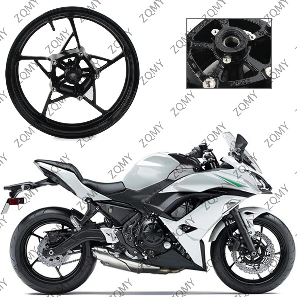 For Kawasaki Ninja 650 EX650 Z650 Z900 2017 2018 2019 2020 Motorcycle Front Wheel Rim Black Steel Alloy 1PC