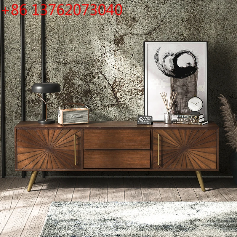Mesa de TV de Luxo Leve para Salão com Gavetas Industriais, Criativa e Exclusiva, Suporte Universal de Designer para TV, Móveis para Salão