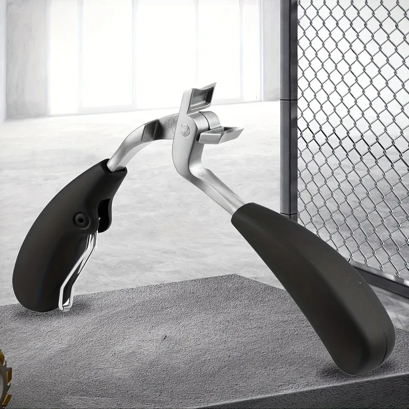 

1pcs Stainless Steel Nail Scissors with Curved Blade - Heavy-Duty, Splash-Proof, Wide Jaw for Thick Nails, Ergonomic Long Handle