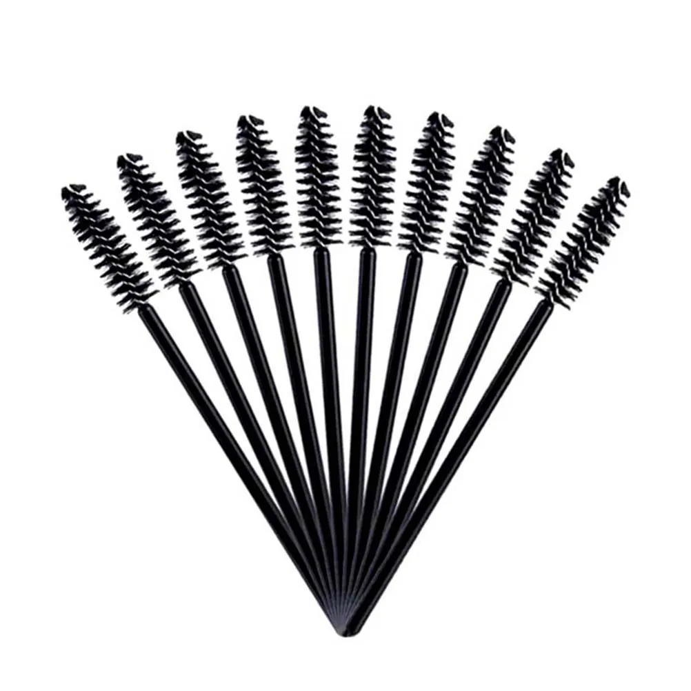 12 Uds. Máscara de nailon, cepillo de pestañas de nailon, aplicador de varita para extensiones de pestañas, Kit de herramientas de maquillaje de pestañas postizas, color negro