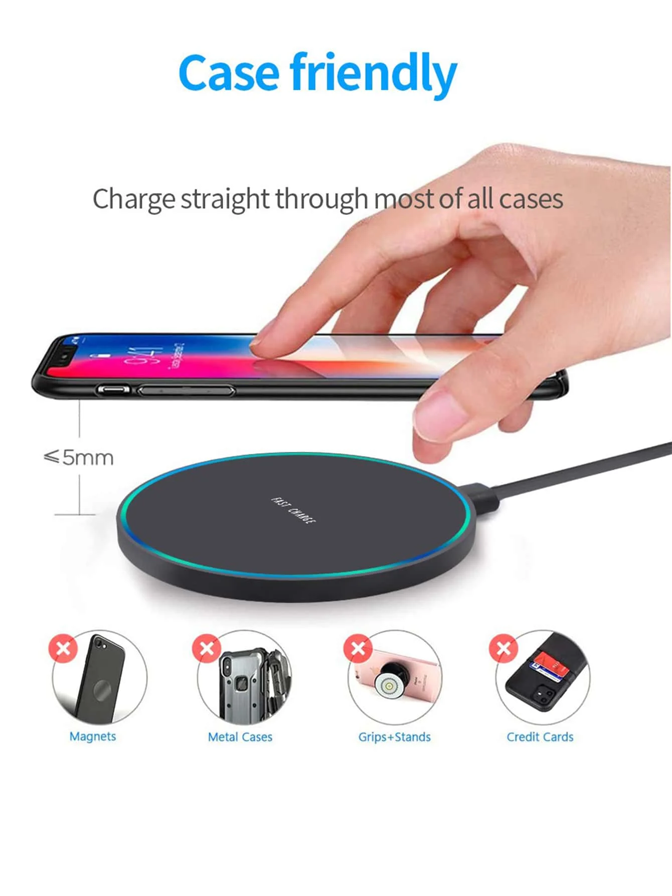 100W Fast Wireless Charger For iPhone 14 13 12 11 Pro XS Max 8 XR Induction Fast Wireless Charging Pad For Samsung Xiaomi Huawei