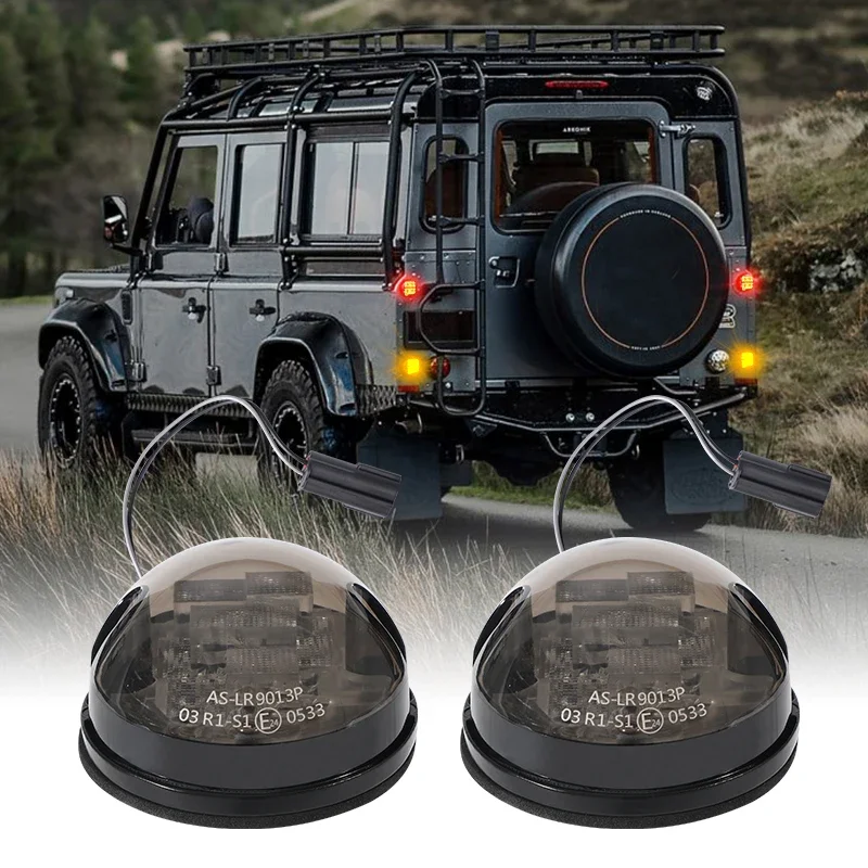 E-Mark 73Mm Smoke Led Driving Turn Signal Fog Tail Light Led Signal Light Kit For Land Rover Defender 1987-2015 90/ 110