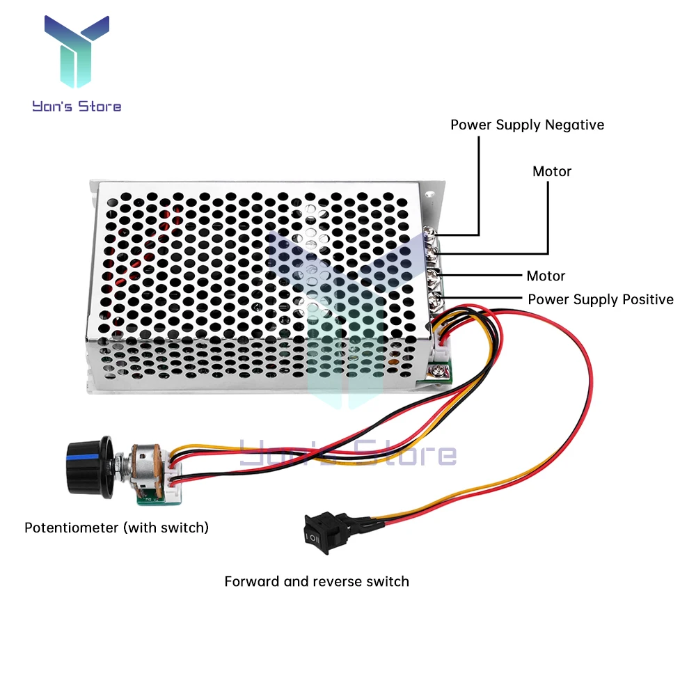 DC Motor Speed Controller 12V PWM Voltage Regulator 12V 24V 30V Dimming Dimmers Motor Speed Controller Input 100A 3000W Governor