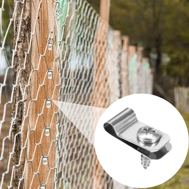 

375 Clips + 375 Nails, Corrosion-Resistant Metal Fence Clips, for Farm Fencing