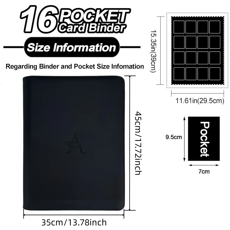 Premium 16 Pocket Card Binder –1024 Collection Binder Folder Card Album Card Holder Fit for TCG & Sports Cards. Collector's Drea image 4