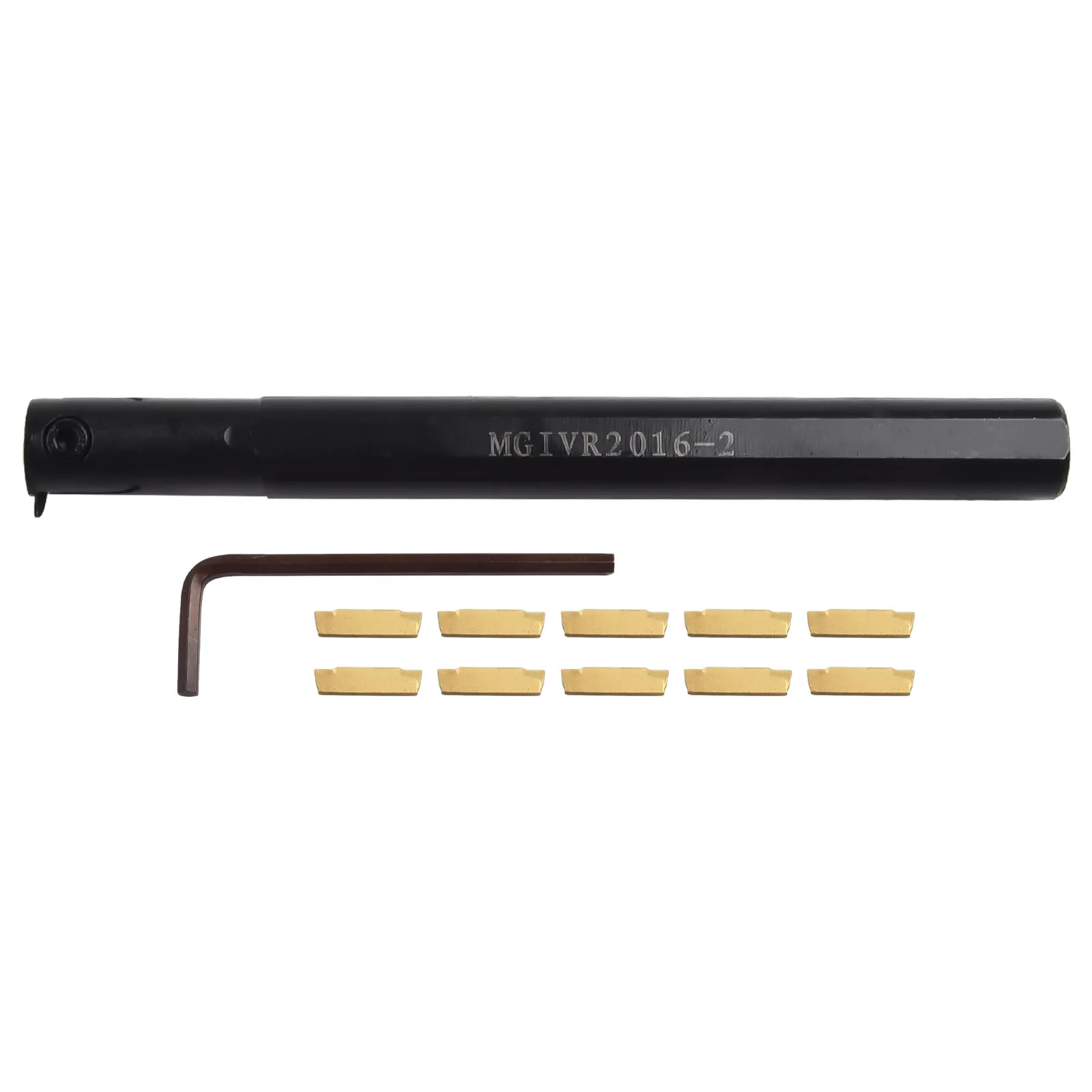 MGIVR20162 Boring Bar Holder, 10pc MGMN200 Inserts, Excellent Toughness and Hardness for Enhanced Cutting Performance