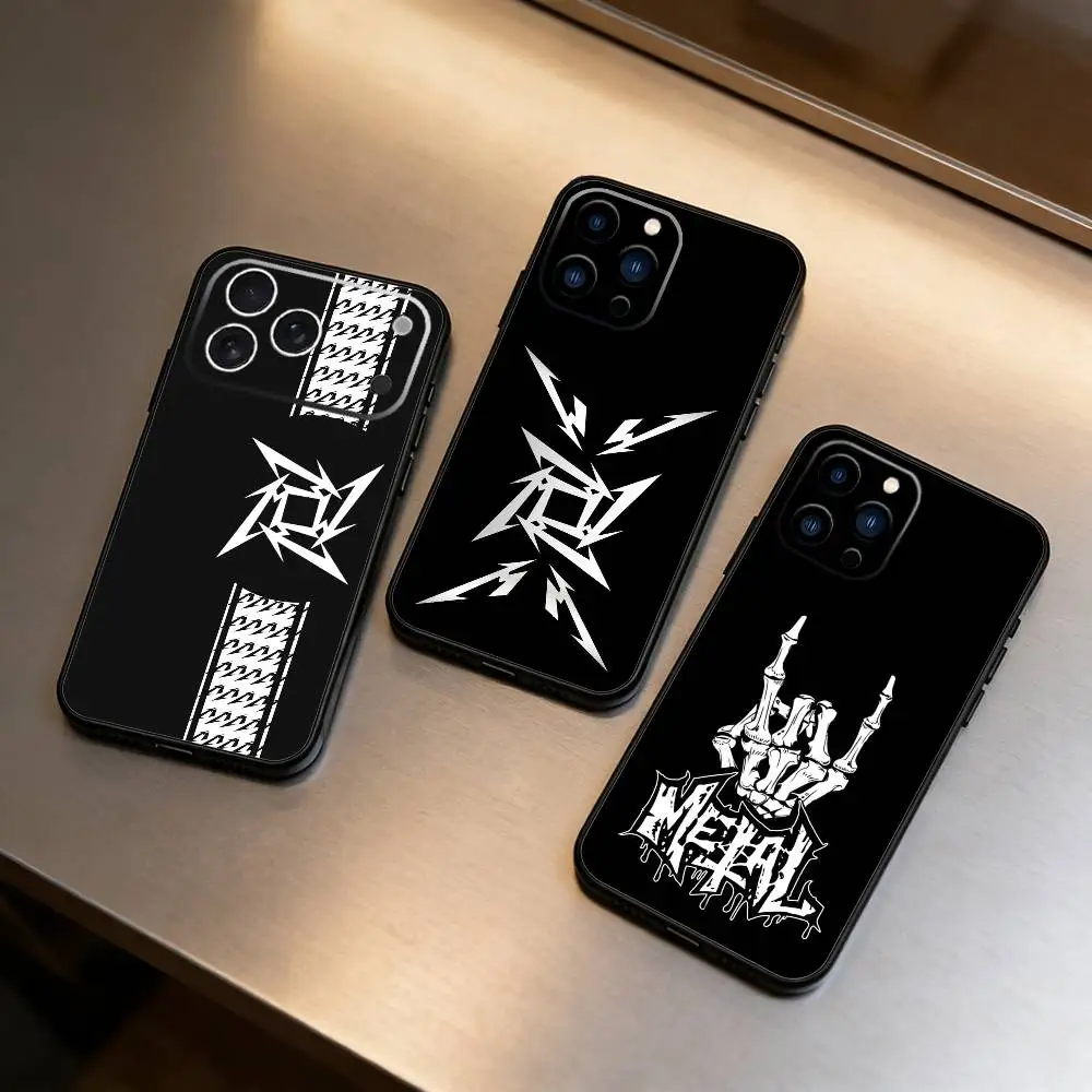 

72 Seasons M-Metallica Phone Case For iPhone17,16,15,14,13,12 Plus,Max Soft Silicone Black Cover