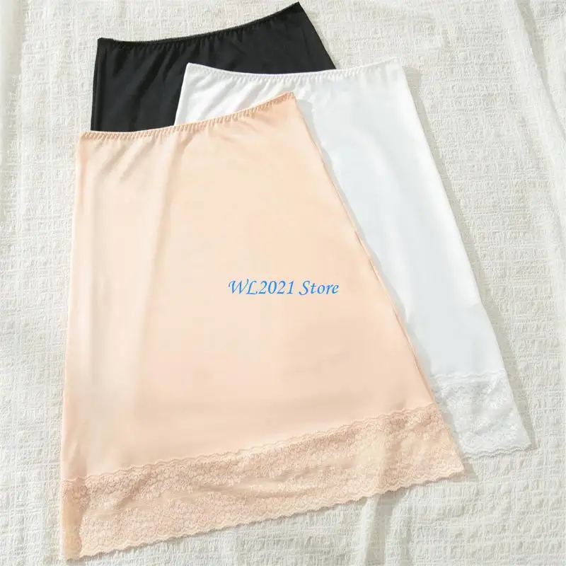 

G5GC Women Elastic Thiast Lace Half Slip под платьем колена невидимая нижняя юбка