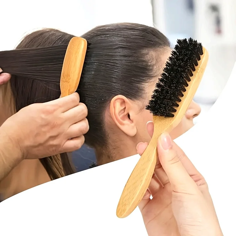Wooden Hair Brush Paddle Brush Scalp Massage Brush for Hair Styling Detangling Anti-Static Hairbrush for Women Men view 3