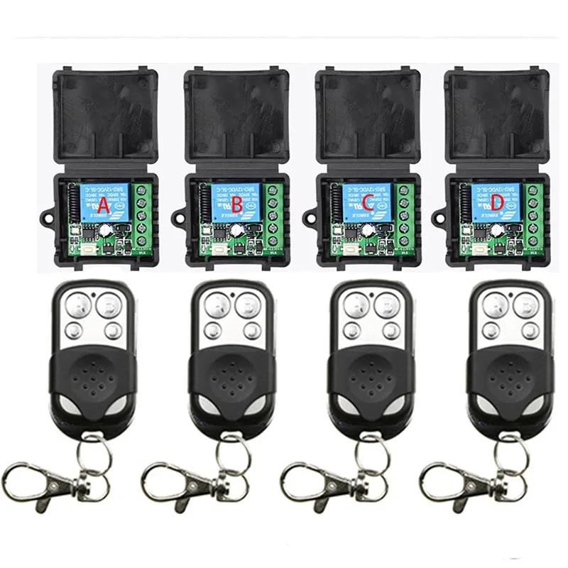 Interruttore di telecomando universale senza fili DC 12V 1CH 10A Modulo ricevitore relè Trasmettitore RF 433Mhz Telecomandi per casa intelligente