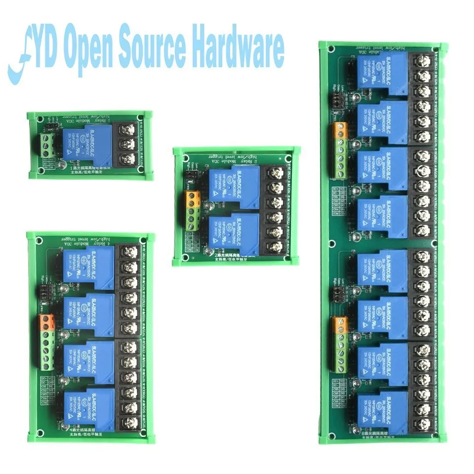 1 2 4 8 Channel Relay Module 30A With Optocoupler Isolation 5V 12V 24V Supports High And low Triger Trigger With Module Stand