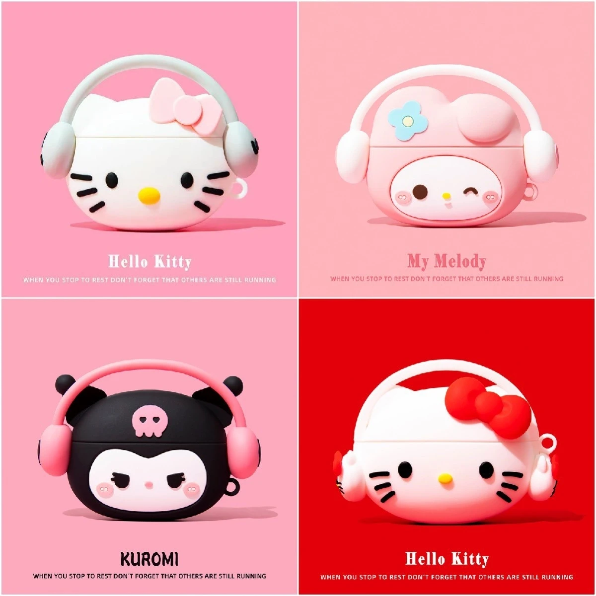 

Наушники Sanrio Airpods, подарок для девушек, защитный чехол с милой мелодией Hello Kitty Kawaii, беспроводные наушники Apple 1 2 3 Pro