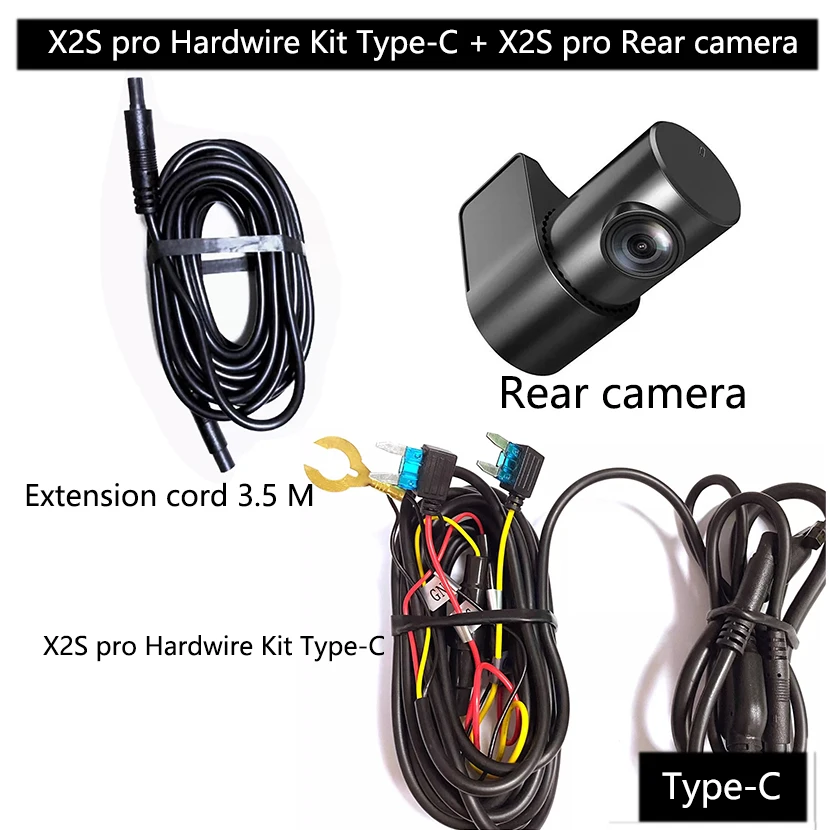 FOR DDPAI X2 / X2S pro Hardwire Kit Type-C  + FOR DDPAI X2S pro Rear camera