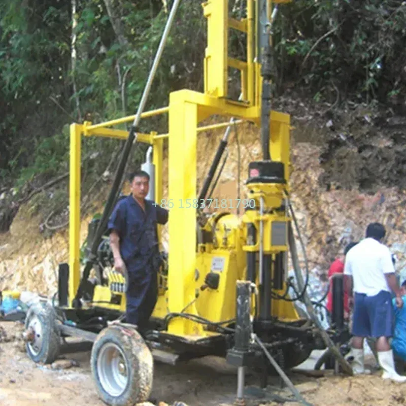 High Performance Borehole Core Drilling Rig Machine 180m Deep Water Well Drill Rigs Machine Wheeled Diesel Core Drilling Rig