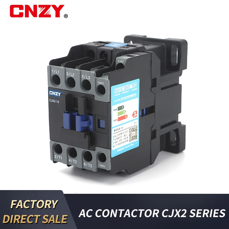 3Phase 3Pole CJX2S AC Contactor 1NO+1NC Coil Voltage 380V 220v 24V 50/60 Hz IEC 60947-4-1 9A/12A/18A/25A/32A