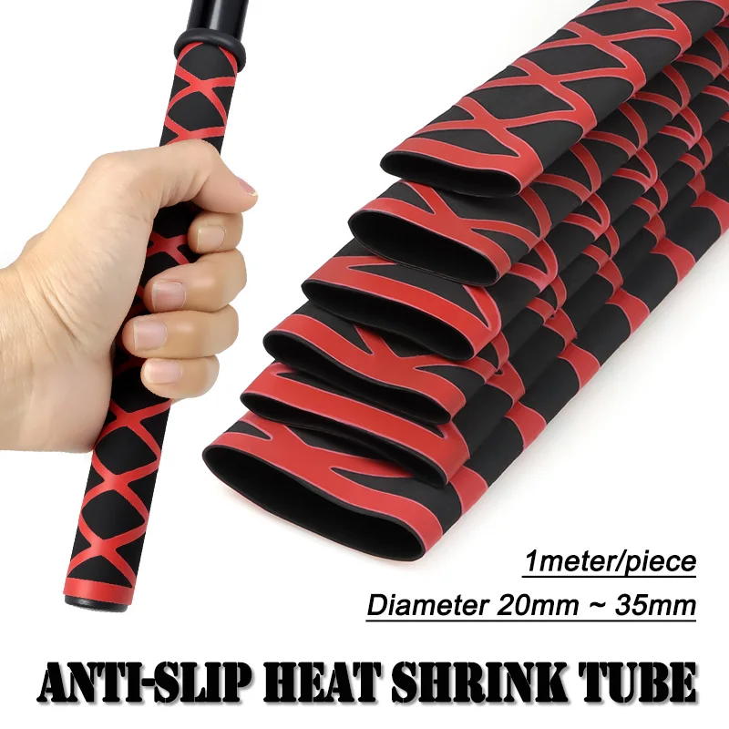 

1m/pc Double Colors Anti-Slip Heat Shrink Tube Diameter 20/22/25/30/35mm Insulated Protect Waterproof Non Slip Fishing Rod Wrap