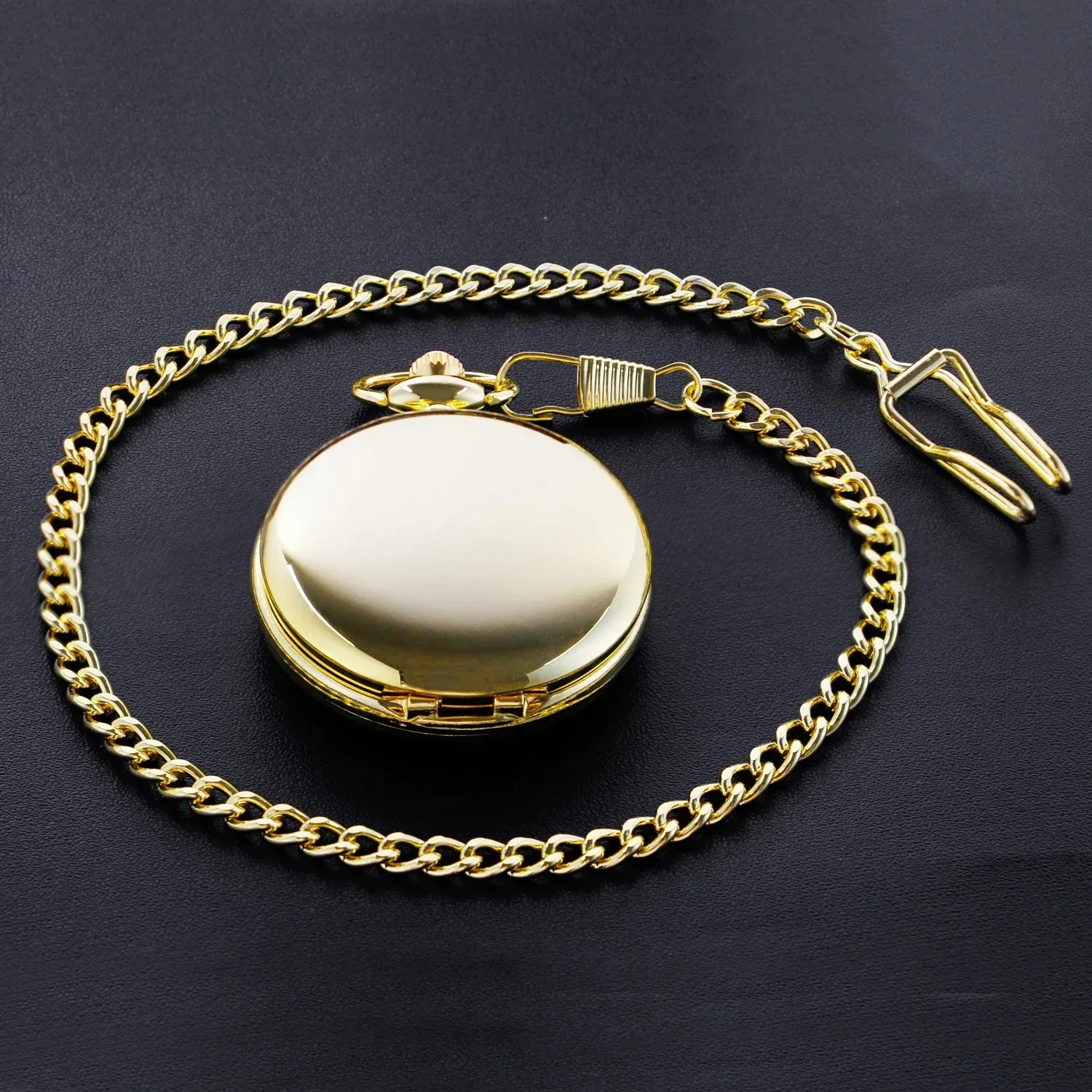 ساعة كلاسيكية رقمية رومانية فاخرة على الوجهين قلادة لامعة صلبة عاكسة ساعة جيب كوارتز تذكارية للرجال والنساء