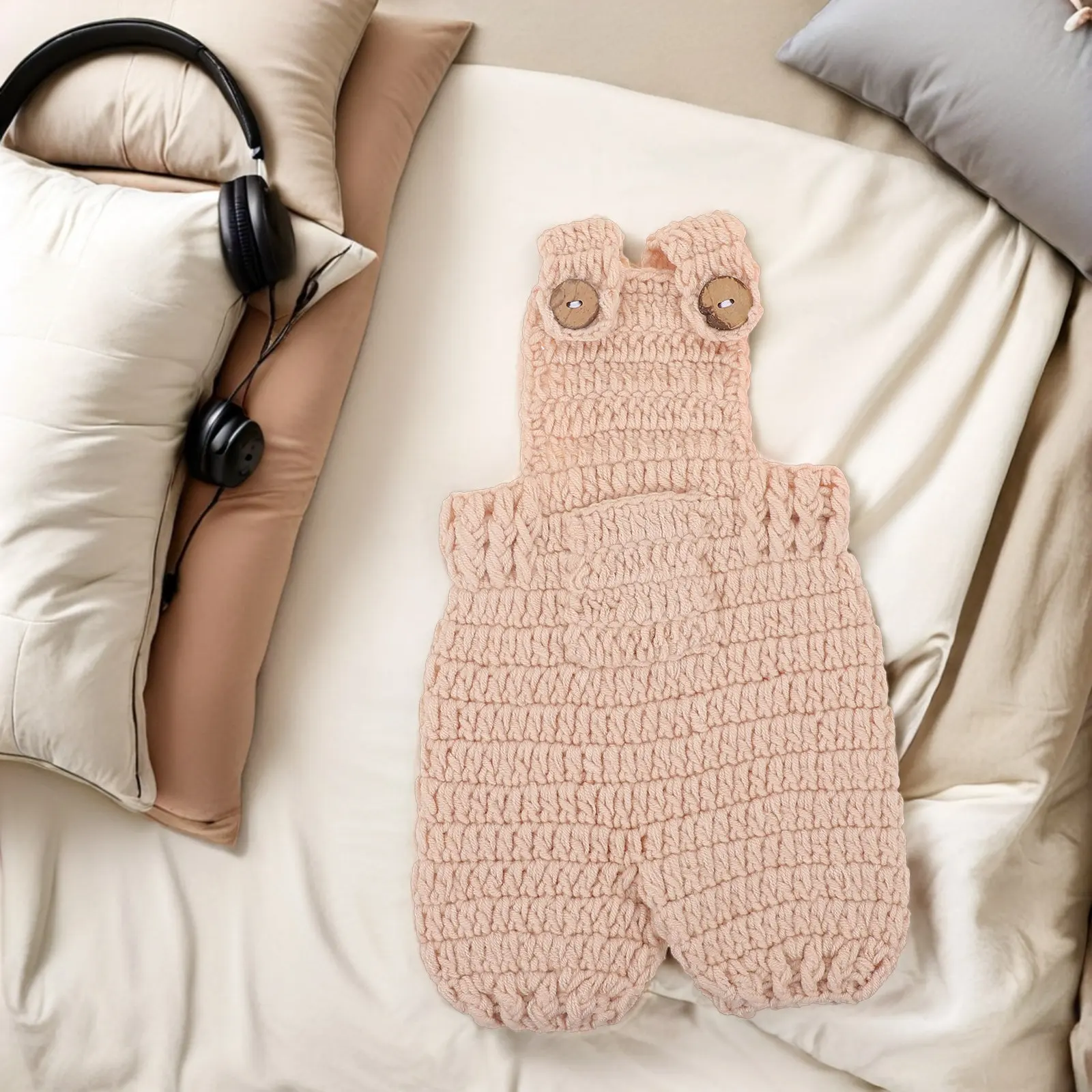 1Set Newborn Bunny Carrot Crochet Outfit Handmade Soft Yarn Baby Photography Costume Ideal for Boy Girl First Photo Shoot Prop
