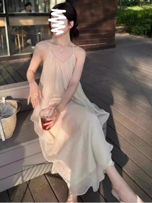 여름용 여성용 얇은 꽃무늬 자수 드레스