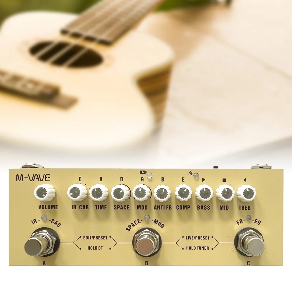 M-vave متعددة الآثار الغيتار دواسة مكعب الطفل للكهرباء الصوتية الغيتار جوقة Tremolo تأخير 8 Ir خزائن محاكاة فيزر