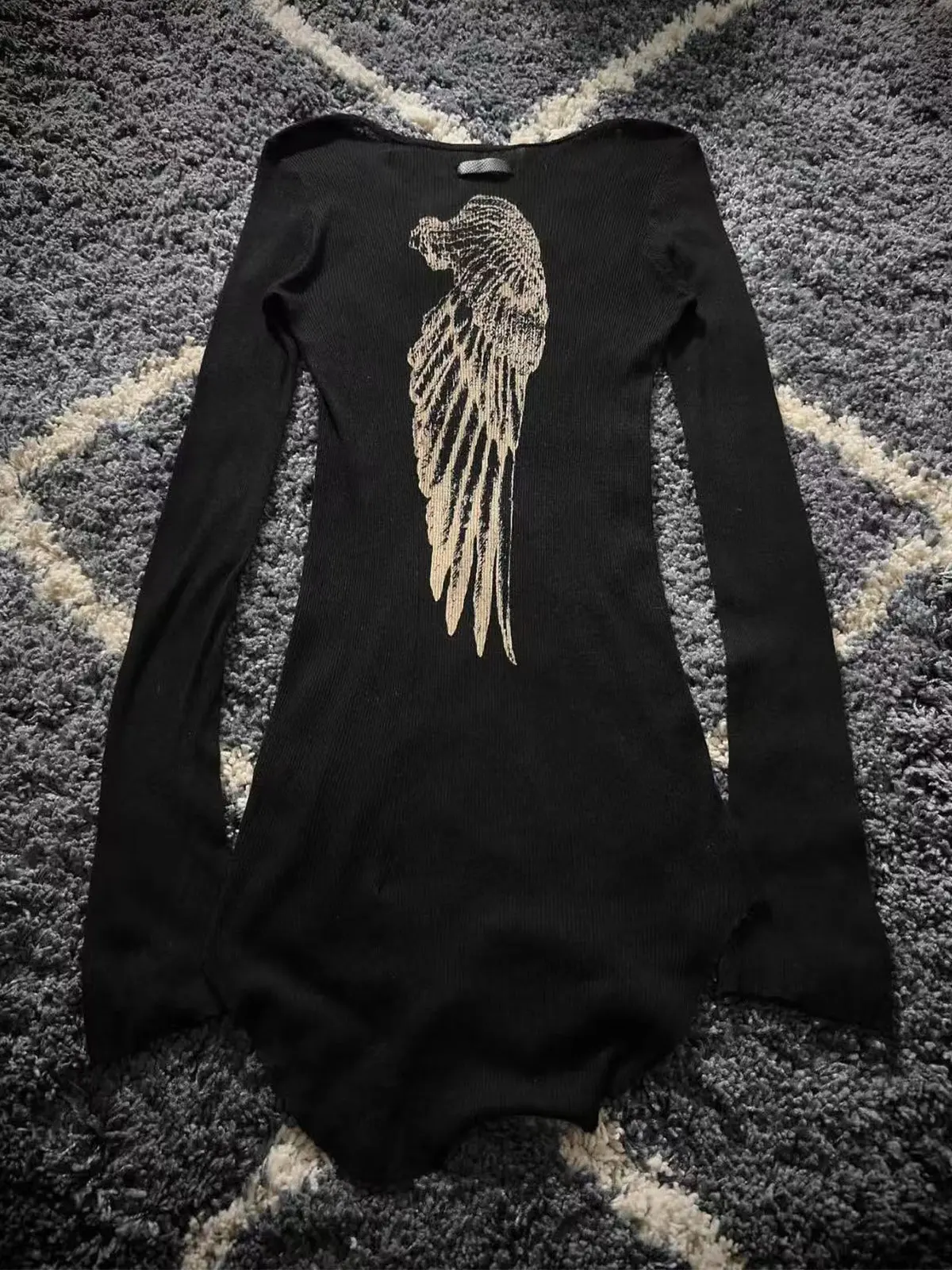 Ifsixwasnine retro visual inner wing long-sleeved T-shirt